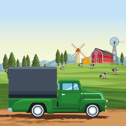 Vrachtwagen voor landbouwproducten vector