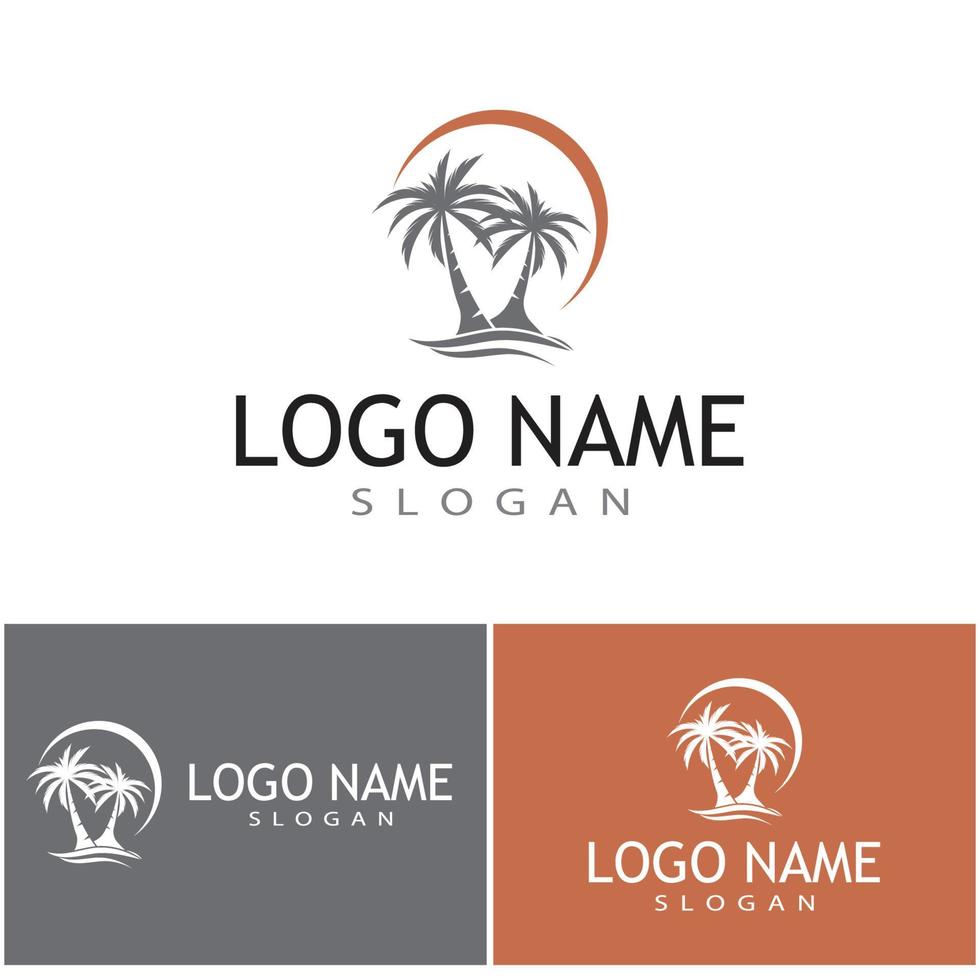 palmboom zomer logo sjabloon vectorillustratie vector