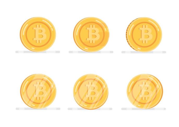 Bitcoin financiële systeem pictogrammen instellen vector