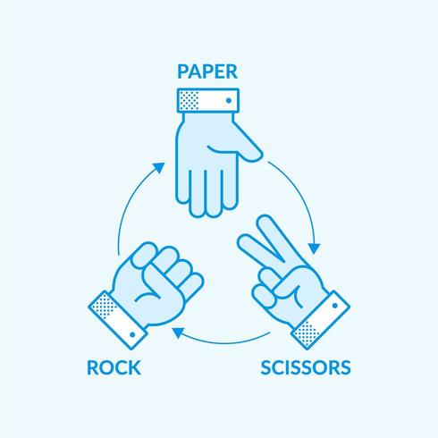 Rock Paper Scissors Vector Illustratie