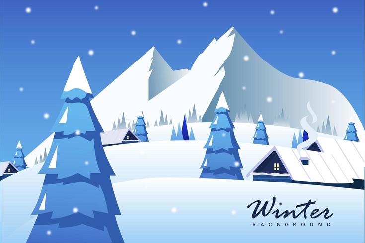 Platte winter sneeuw illustratie vector