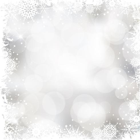 Kerstmisachtergrond met sneeuwvlokgrens vector