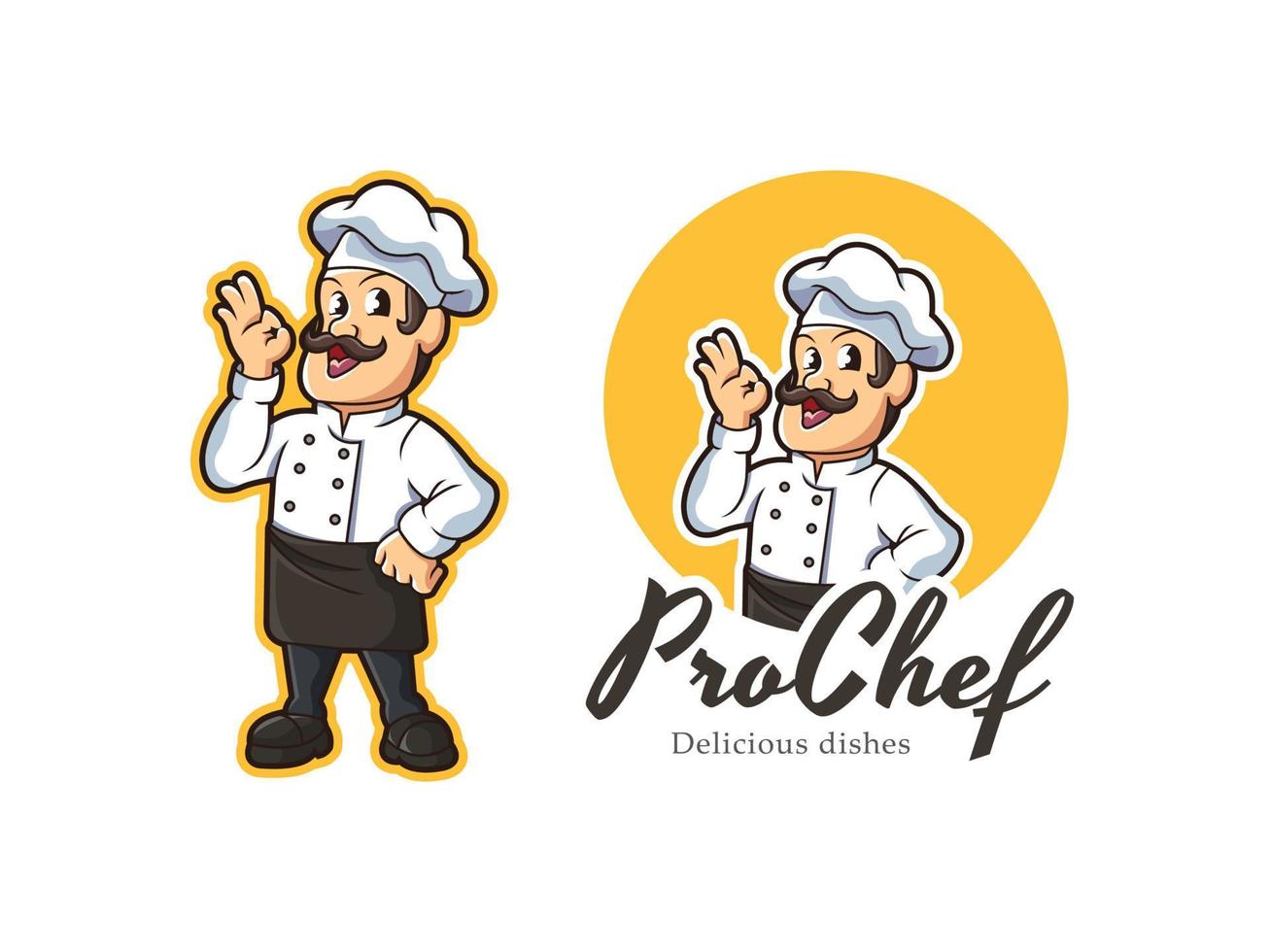 chef-kok mascotte logo vector