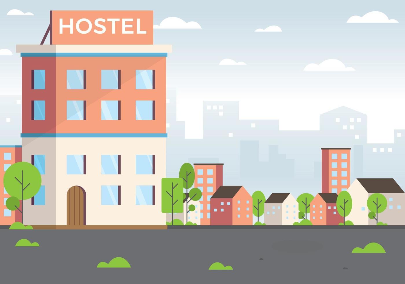 hotel en gebouw vectorillustratie vector