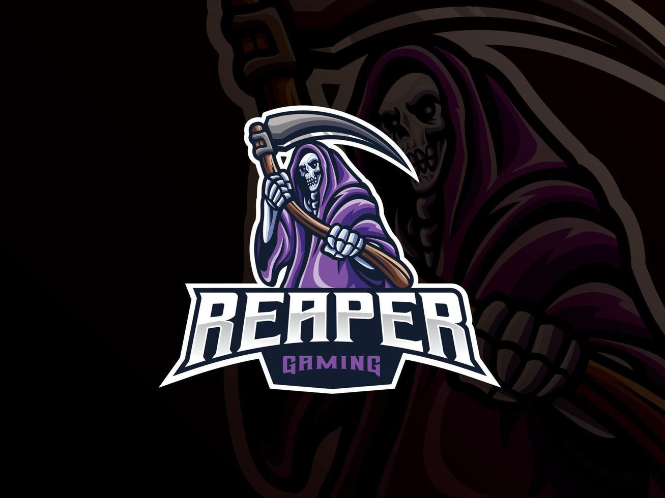 grim reaper mascotte sport logo ontwerp vector