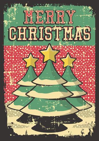 Vrolijke Kerstmis Vintage Signage Rustiek Poster vector