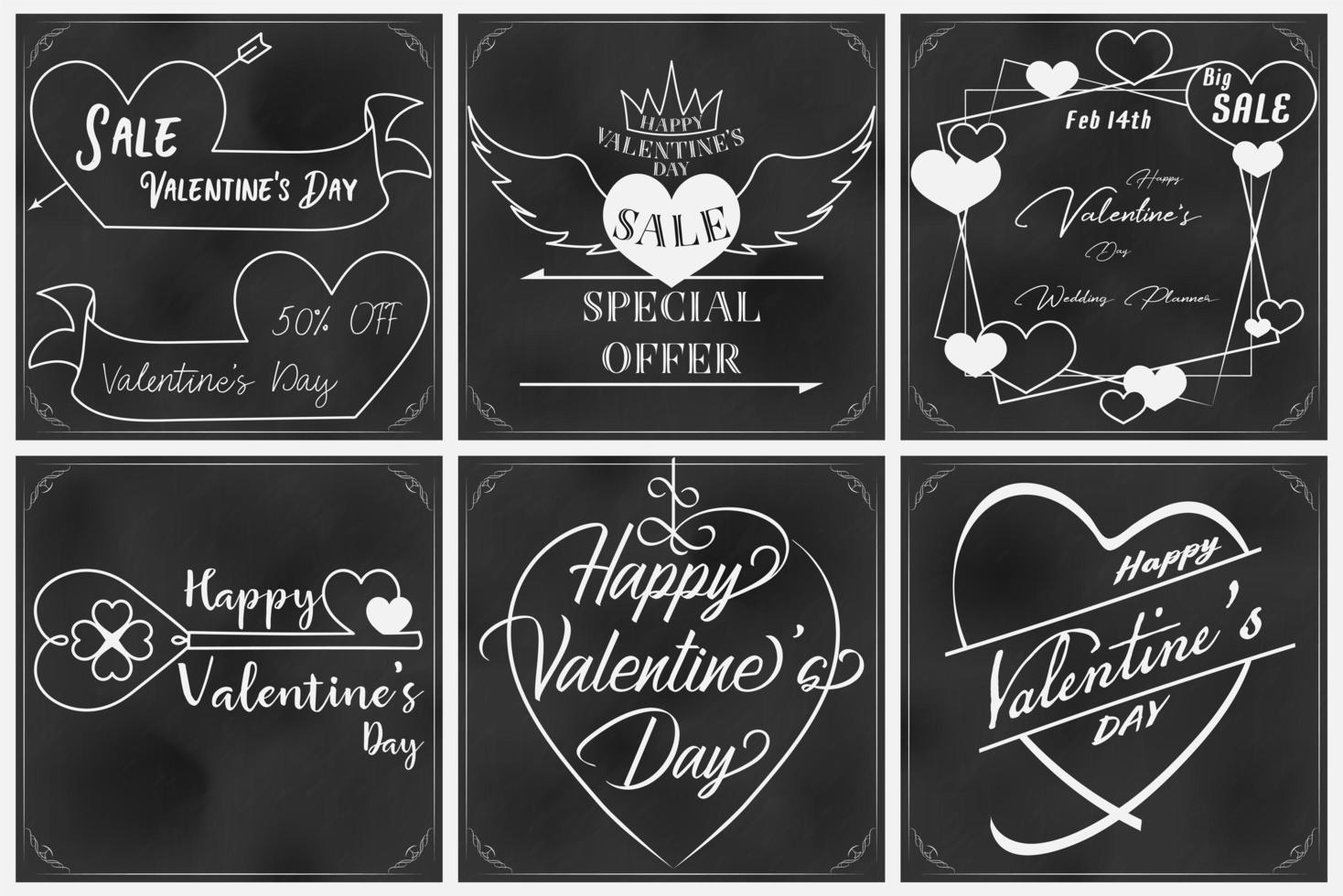 Valentine doodles op schoolbord vector