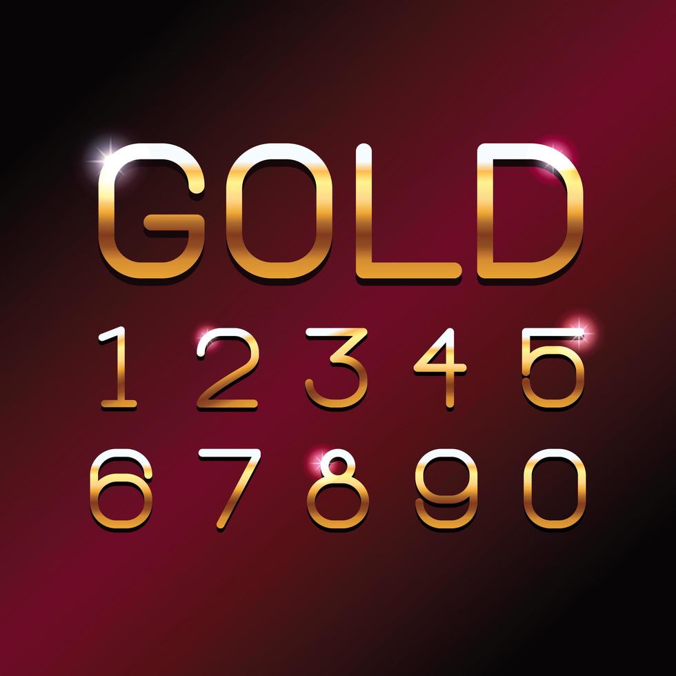 GOUD VIP-lettertypenummers vector