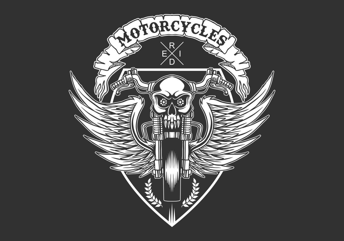 aangepaste motorfietsen badge vectorillustratie vector