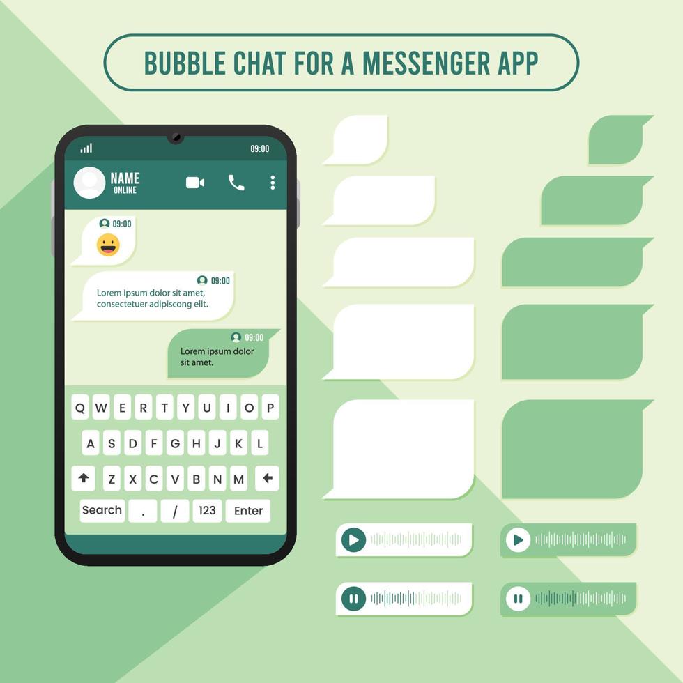 platte bubbel chat messenger-app vector