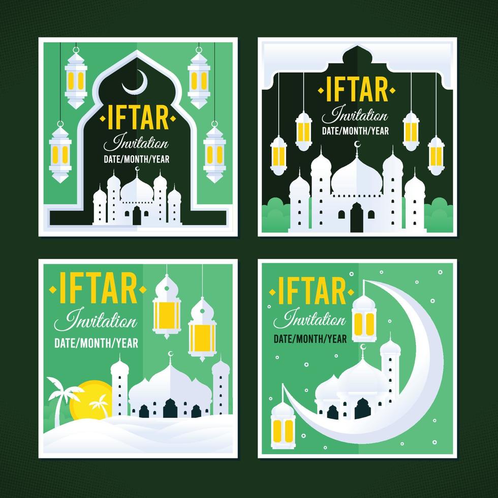 iftar-uitnodiging voor sociale media vector