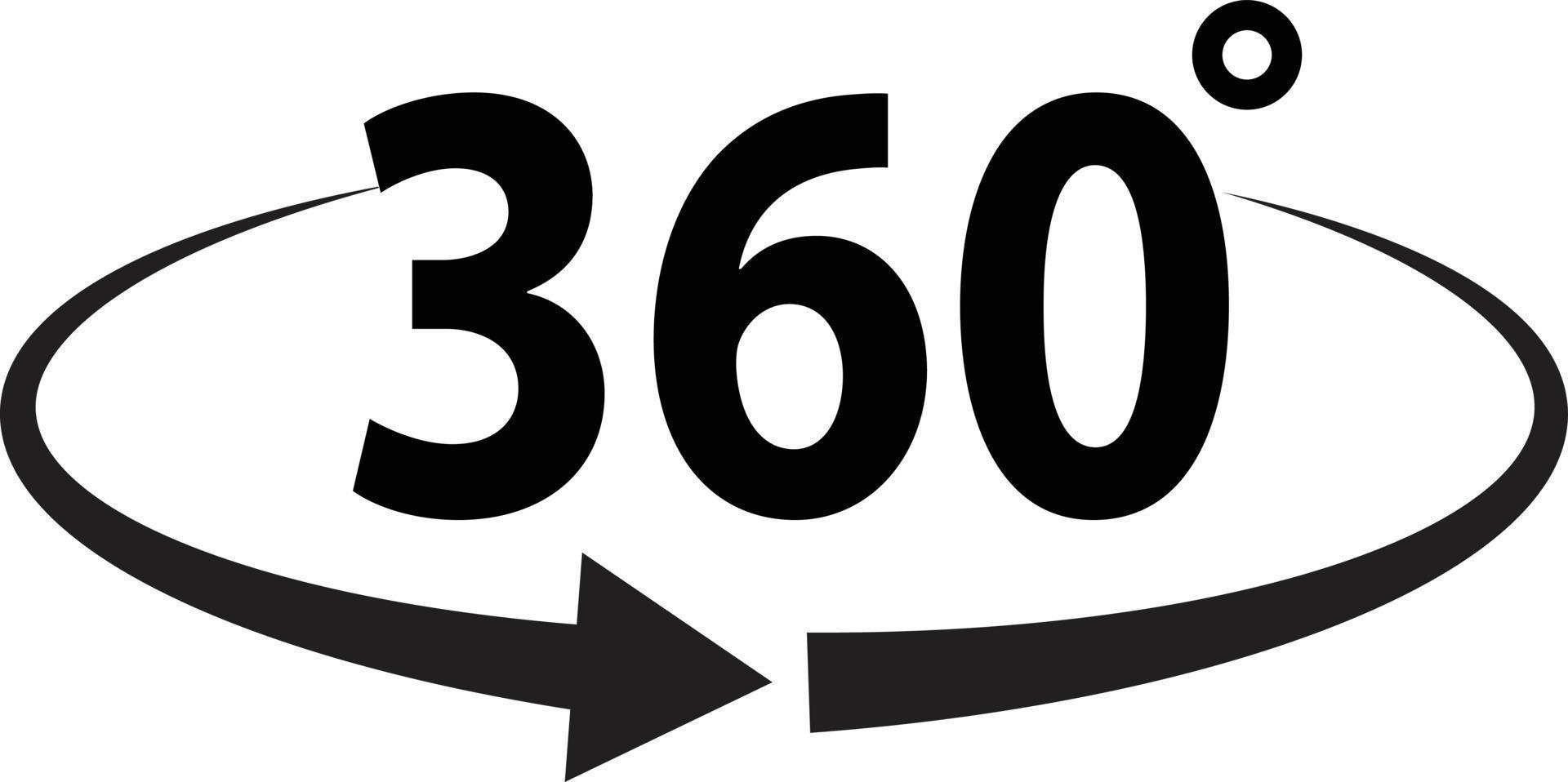 hoek 360 graden pictogram op witte achtergrond. vlakke stijl. hoek 360 graden pictogram voor uw websiteontwerp, logo, app, ui. 360 teken. vector