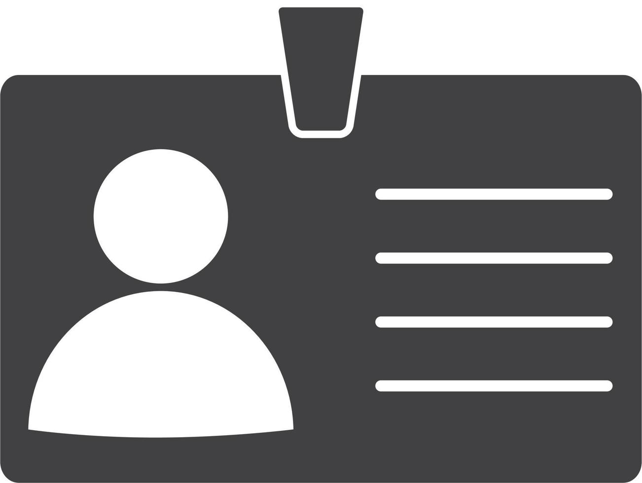 identificatiekaart pictogram op witte achtergrond, identificatiekaart symbool. vector