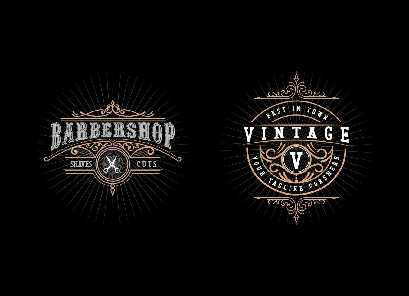 badge vintage stijl logo ontwerpsjabloon vector