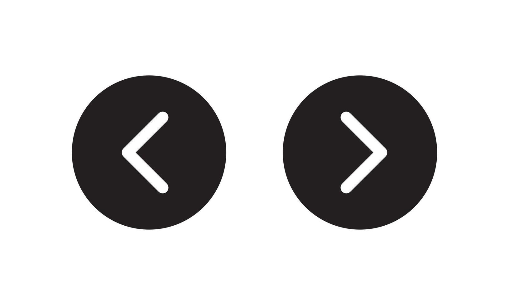 draai rechts en links pijlpictogram vector. terug en volgend teken symbool vector