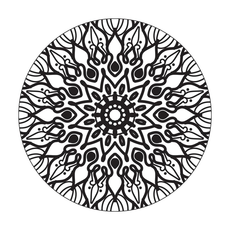 collecties cirkelvormig patroon in de vorm van een mandala voor henna, mehndi, tatoeages, decoraties. decoratieve decoratie in etnische oosterse stijl. kleurboek pagina. vector