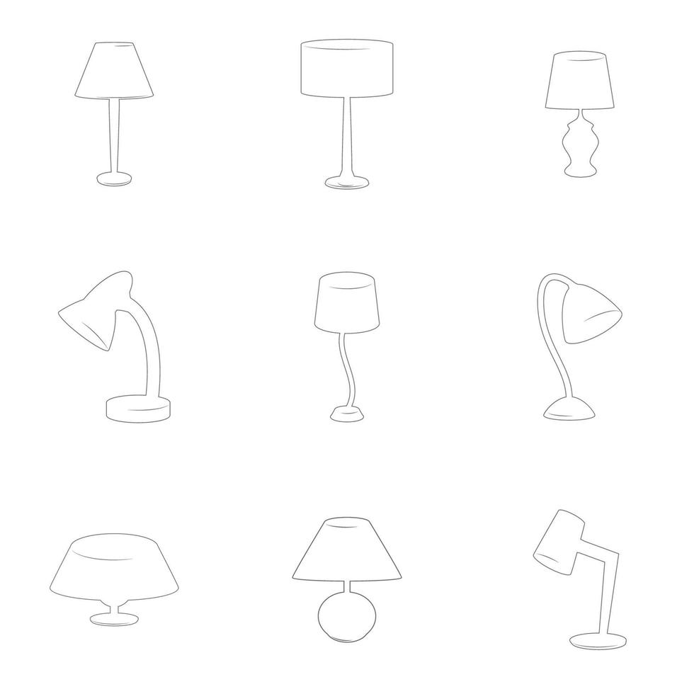 eenvoudige vector pictogram tafellampen