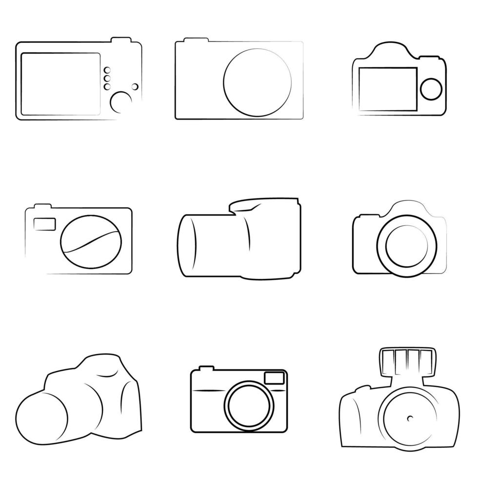 vectorillustraties rond het thema van de camera's vector