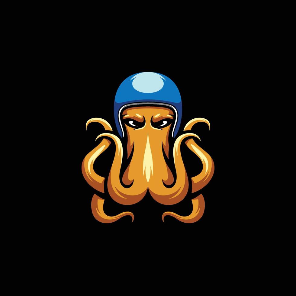 octopus helm mascotte logo vector