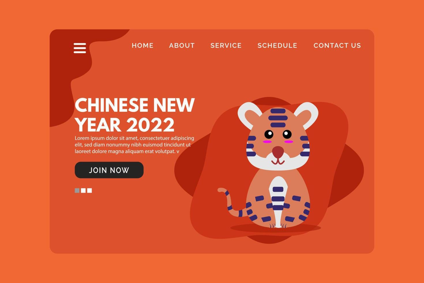 bestemmingspagina chinees nieuwjaar 2022 vector