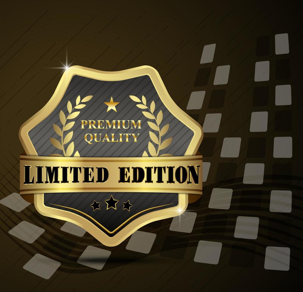 vectorillustratie van premium kwaliteit gouden badge vector