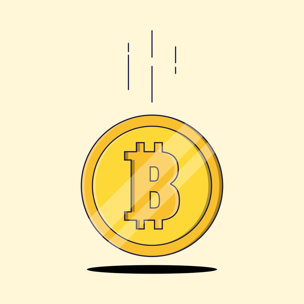 platte bitcoin crypto valuta illustratie vector