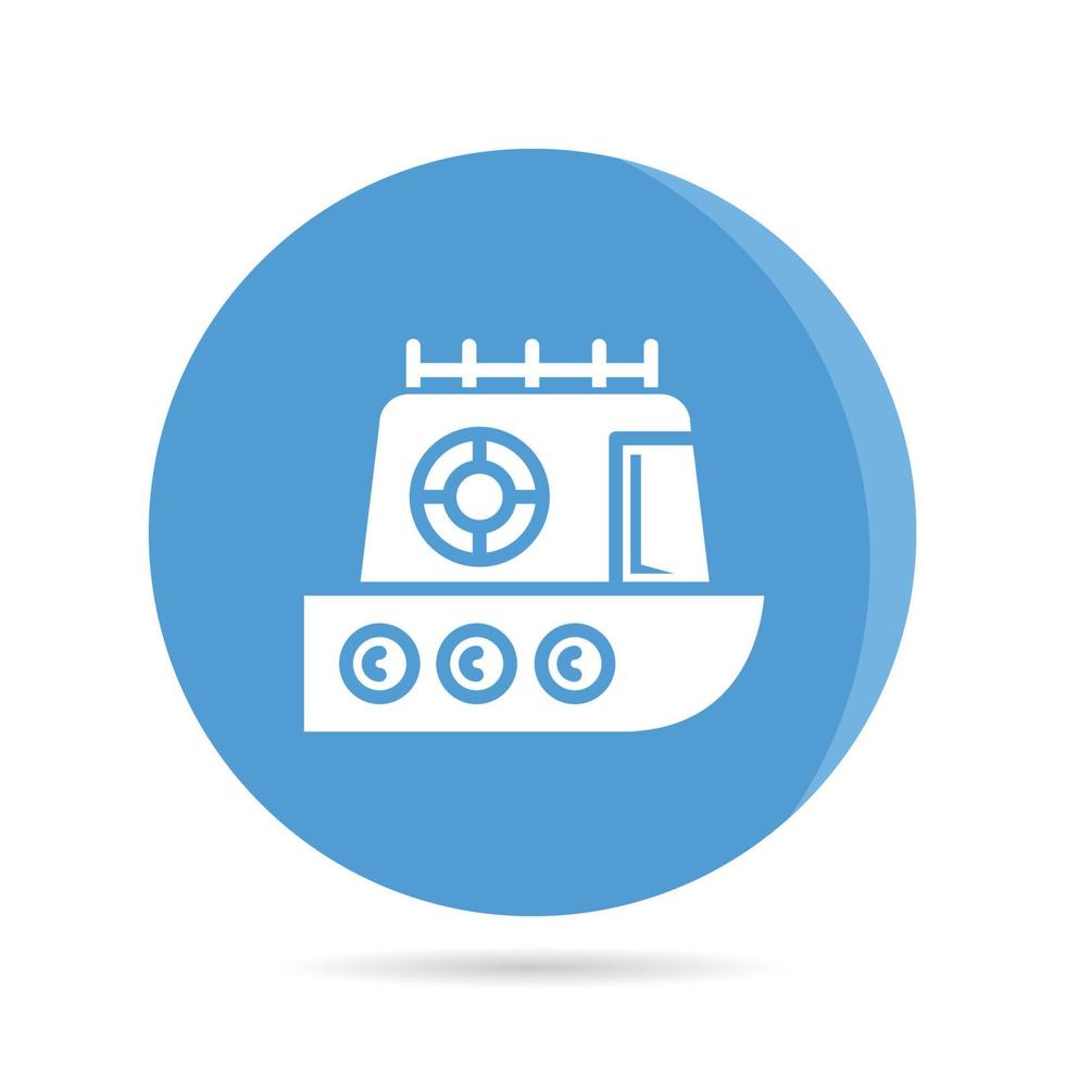 schip en schip in blauw icoon vector