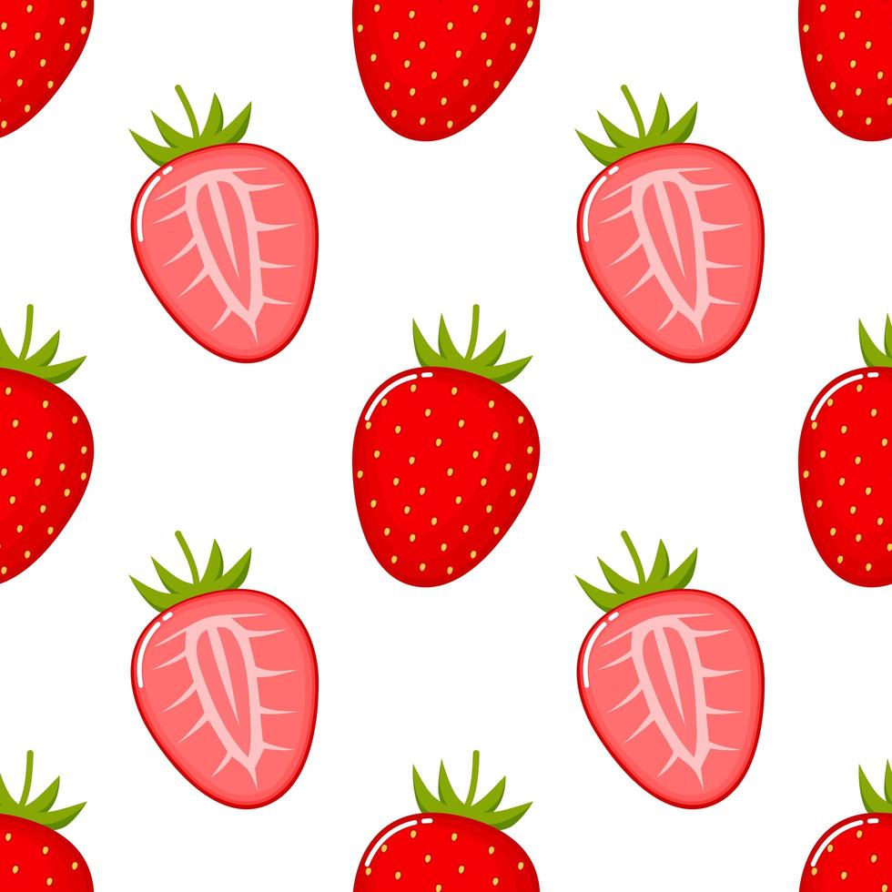 Aardbeienfruit naadloos patroon vector