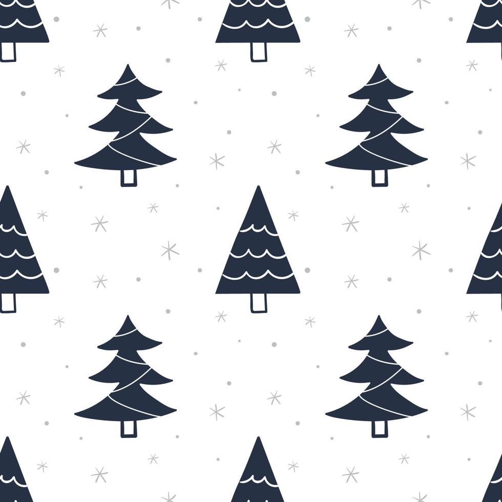 naadloos patroon met kerstbomen. achtergrond voor inpakpapier, wenskaarten, kleding. vector