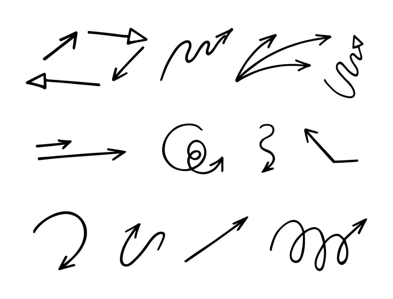 vector set handgetekende pijlen, elementen voor presentatie