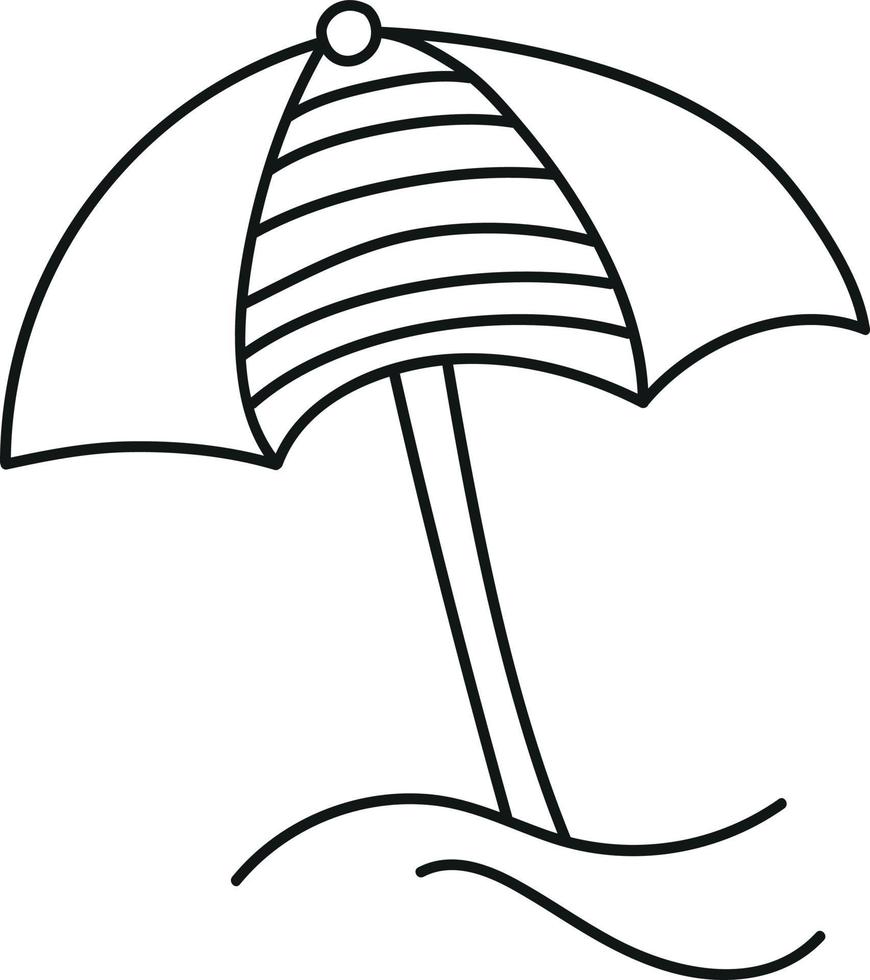 doodle stijl parasol tekening vector