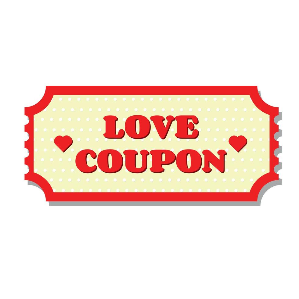 retro coupon voor verliefde stelletjes ter ere van Valentijnsdag vector