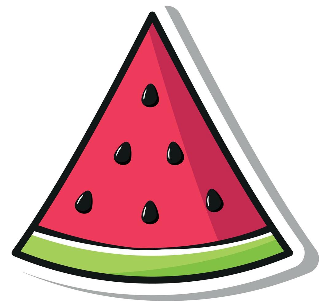 rijpe sappige watermeloen in pop-art stijl sticker vector