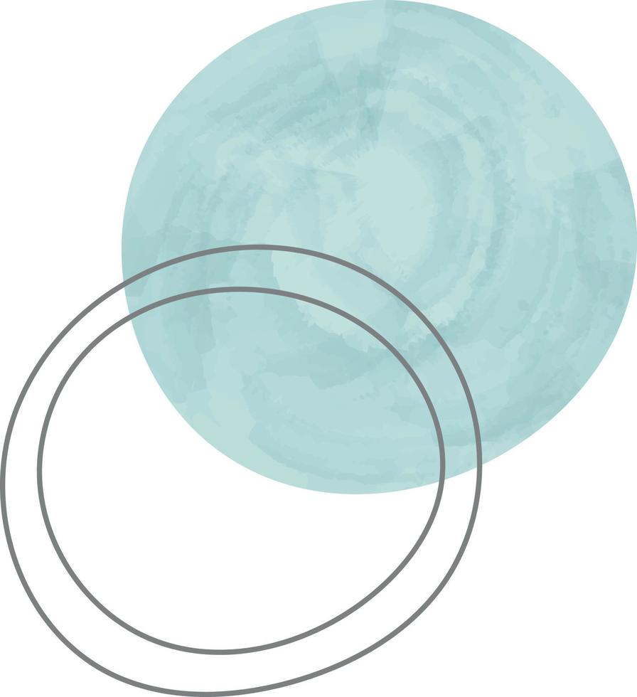 aquarelvlekken met dunne cirkels decoratief element vector