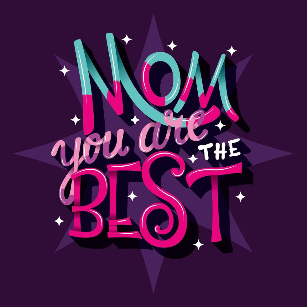 Mother&#39;s Day Lettering zegt mam dat je de beste bent vector