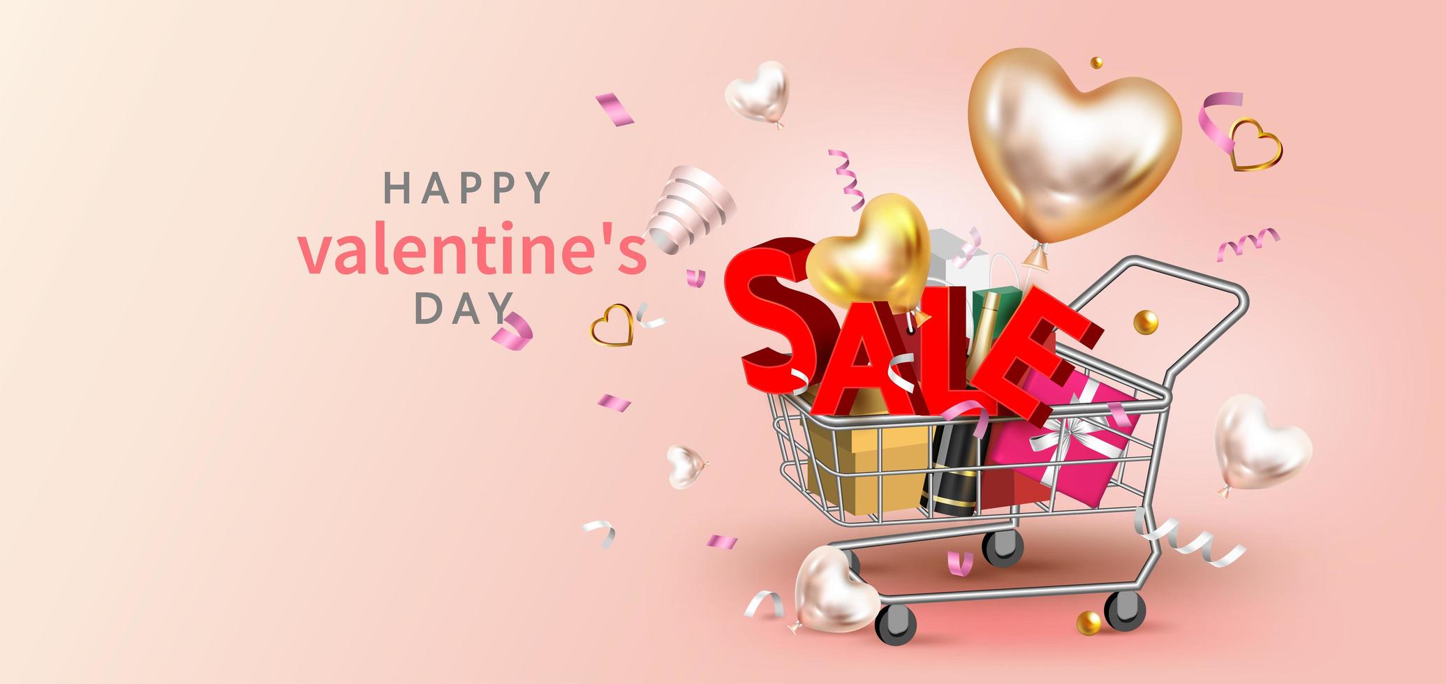 Happy Valentine&#39;s Day verkoop promotie banner vector