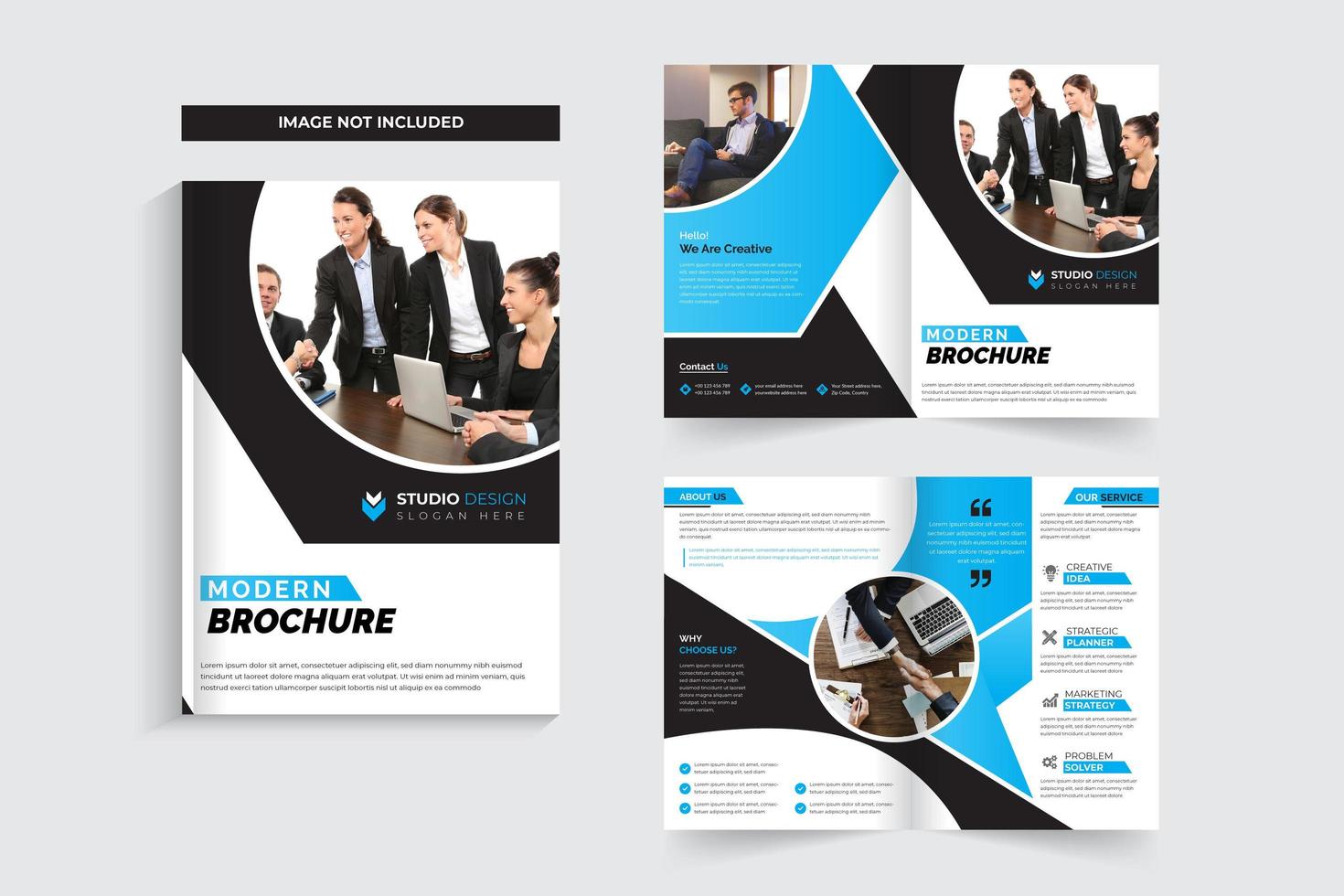 Circulaire knipsel bedrijfsbrochure sjabloonontwerp vector