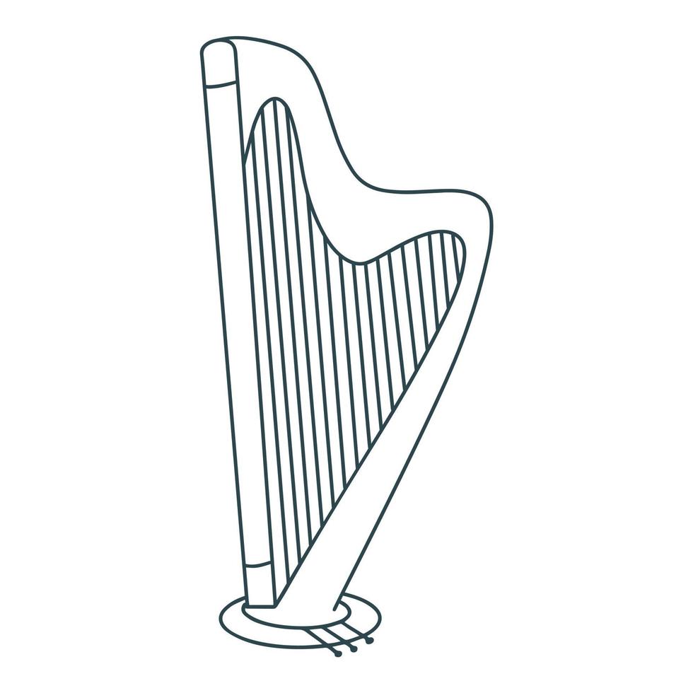 snaar muziekinstrument harp vectorillustratie vector