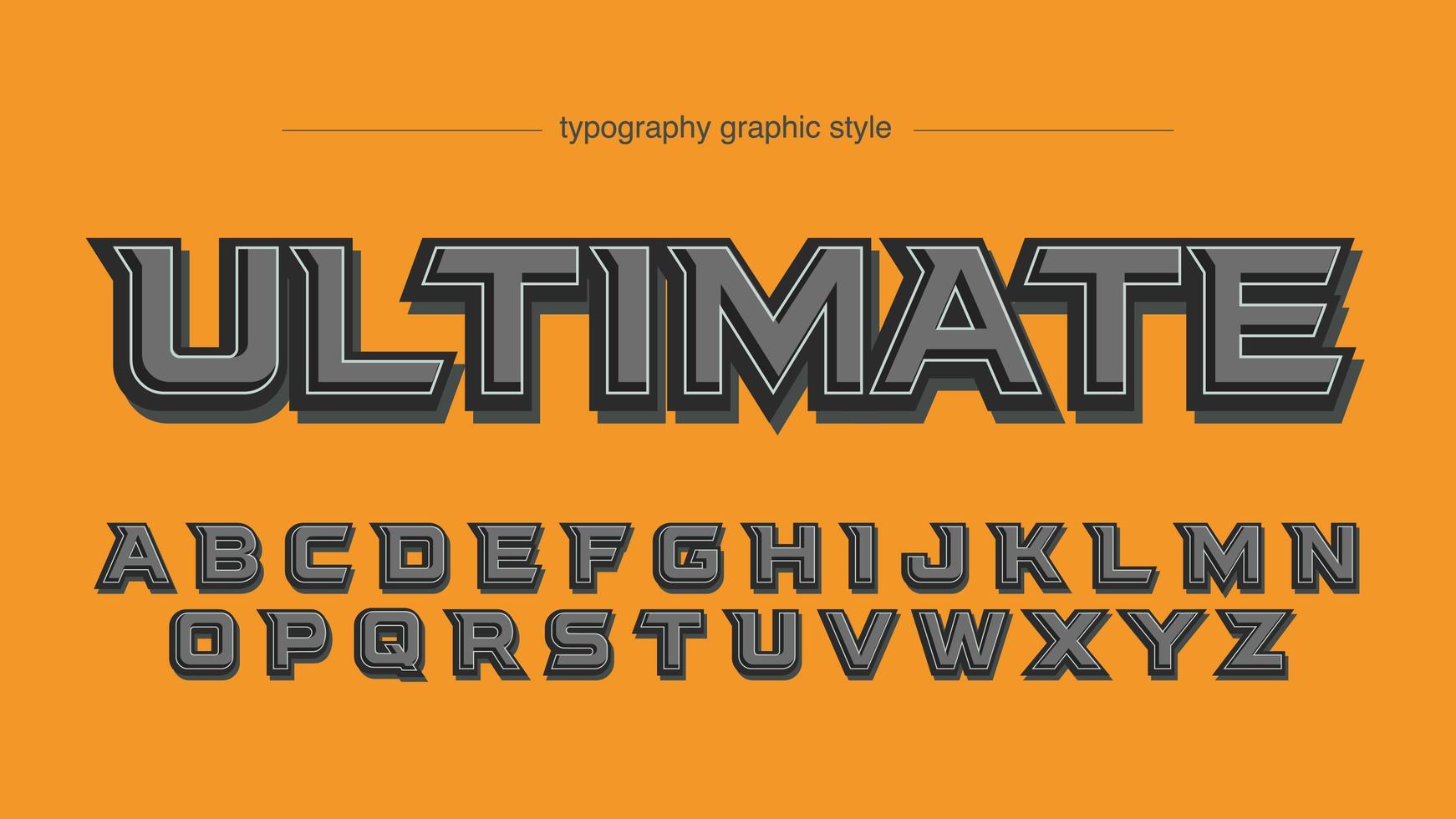 Gray Bold 3D-effect typografie vector