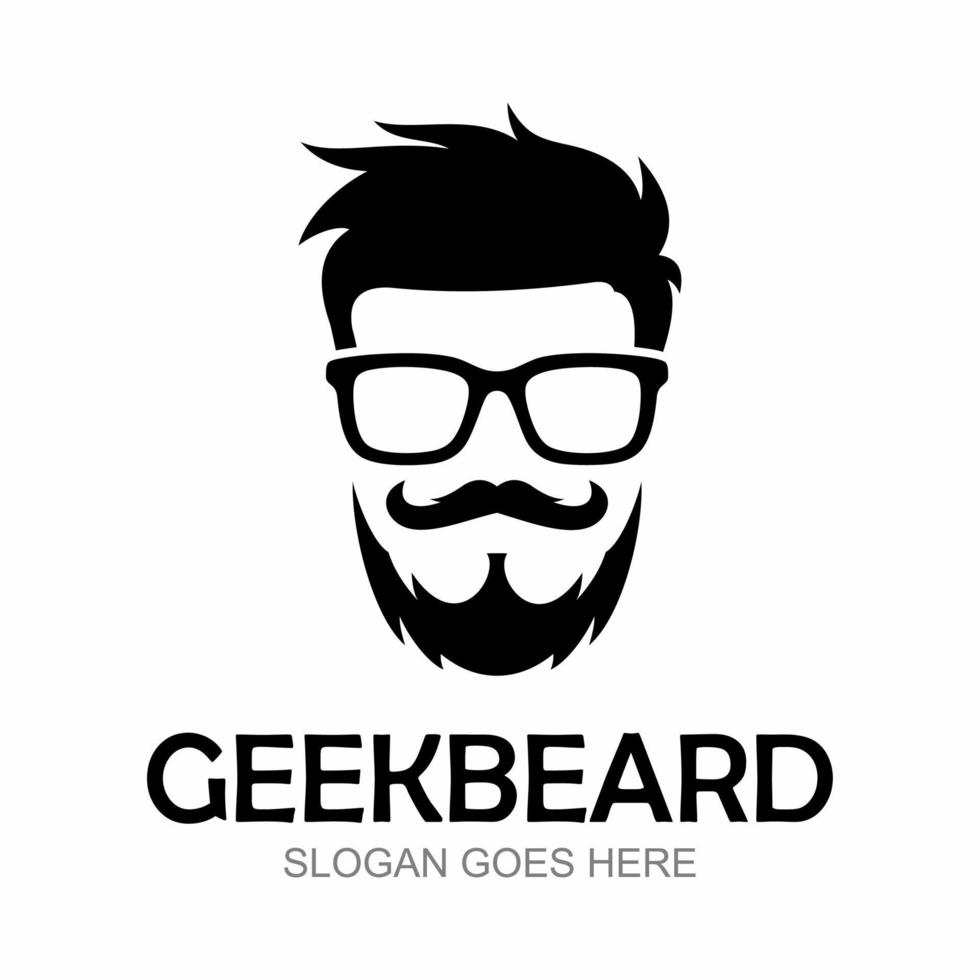 geekbeard gezicht abstract logo vector