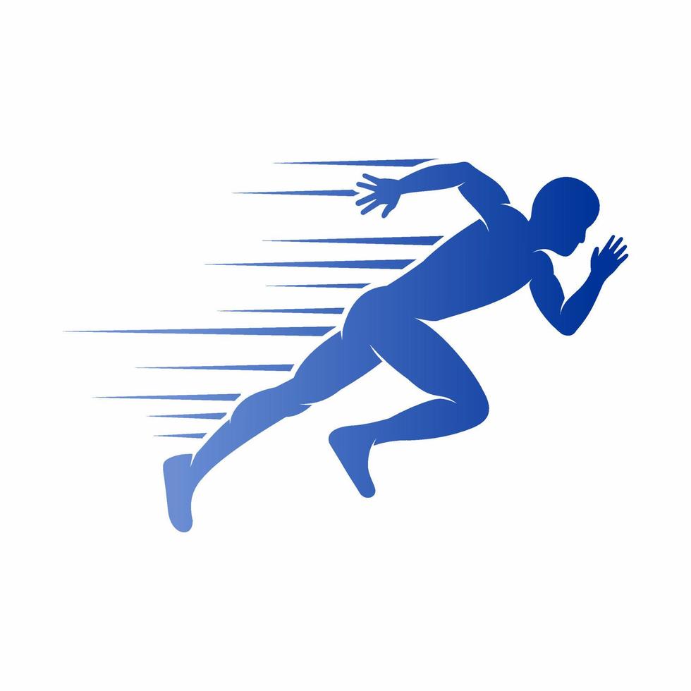 running man abstract logo vector