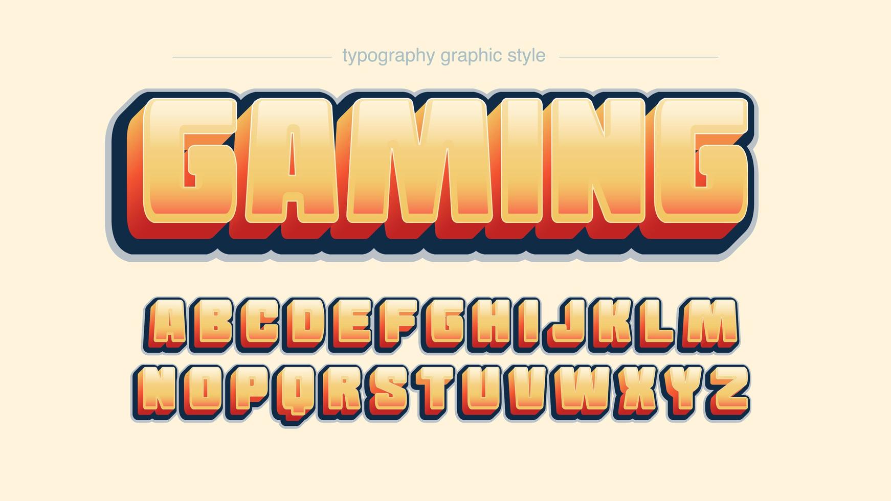 Vetgedrukte hoofdletters oranje cartoon typografie vector