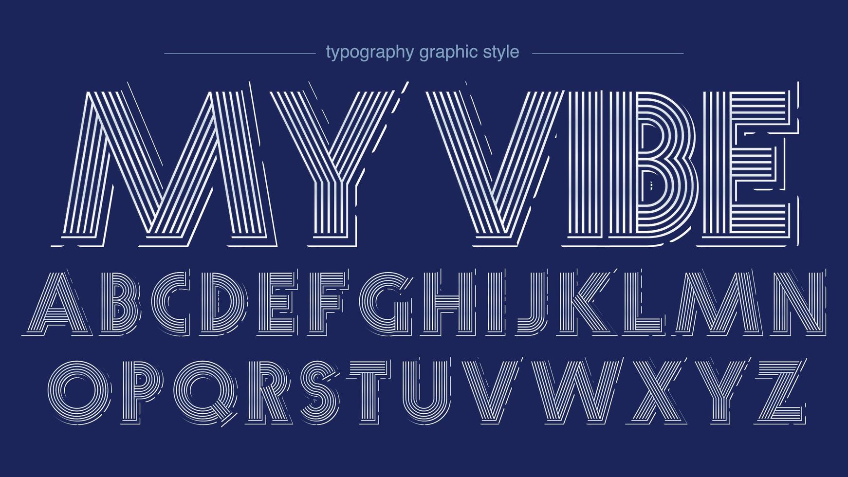 Zilveren lijnen Vintage typografie vector