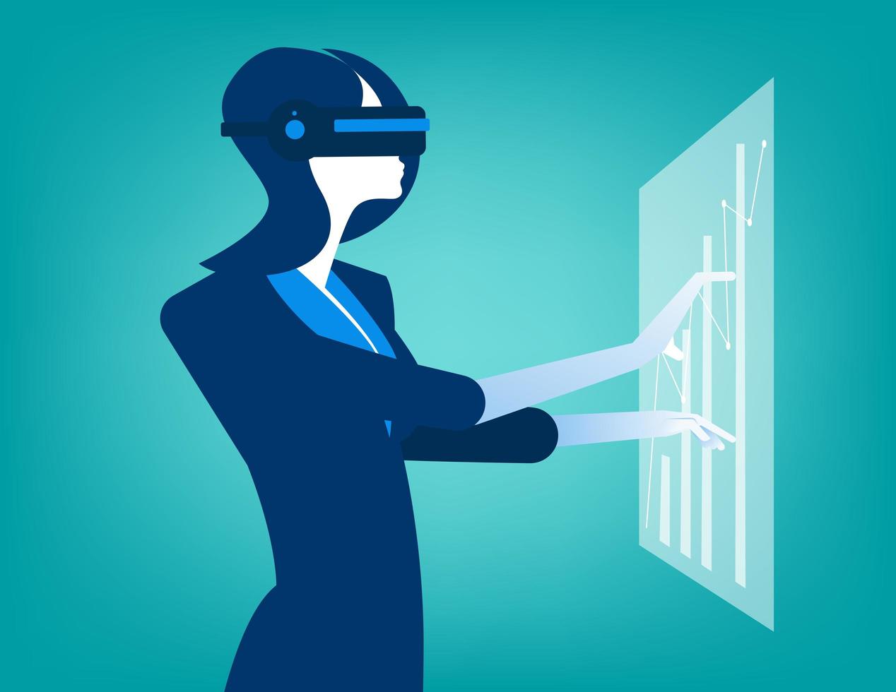 Vrouwelijke ondernemers met virtual reality-innovatie vector