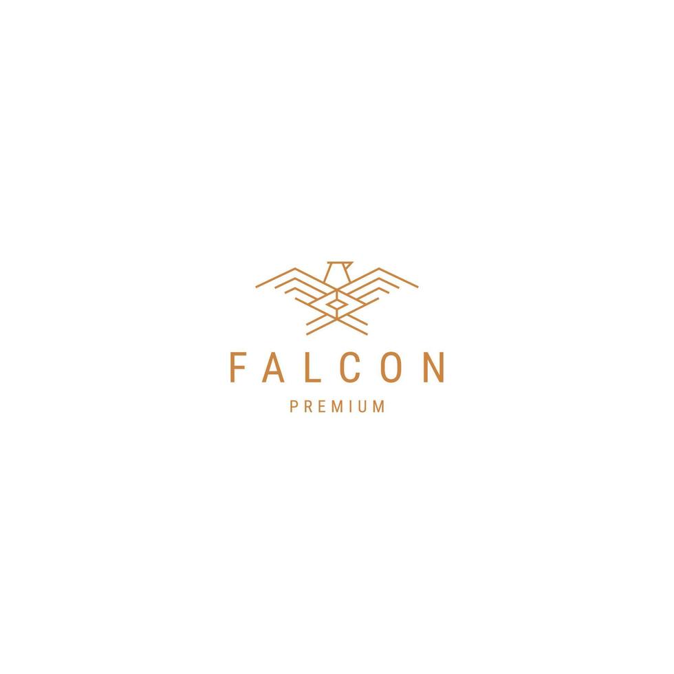 Falcon lijn logo pictogram ontwerp sjabloon platte vector