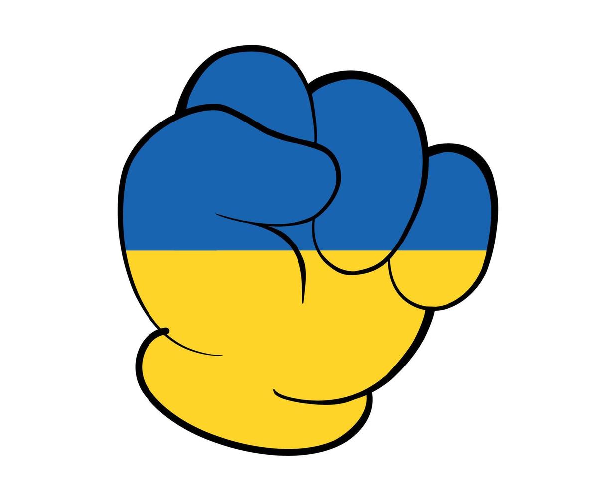 Oekraïne hand macht vlag embleem symbool nationaal europa abstract vector illustratie ontwerp