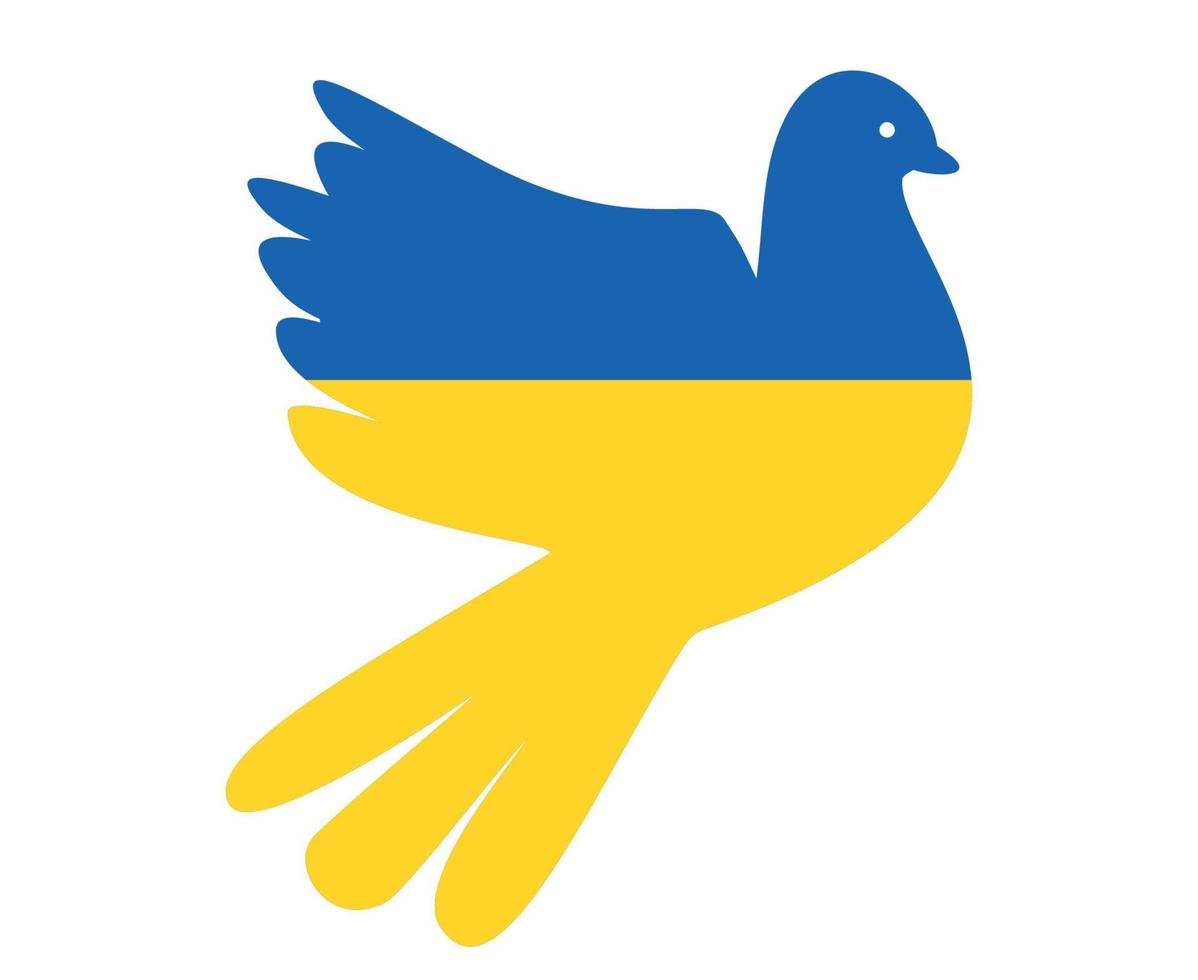 oekraïne vlag embleem duif van vrede nationaal europa abstract symbool vector illustratie design