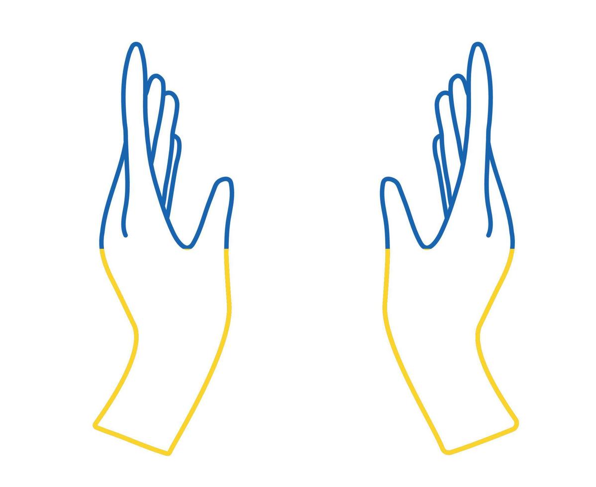 oekraïne vlag embleem handen symbool nationaal europa abstract ontwerp vectorillustratie vector