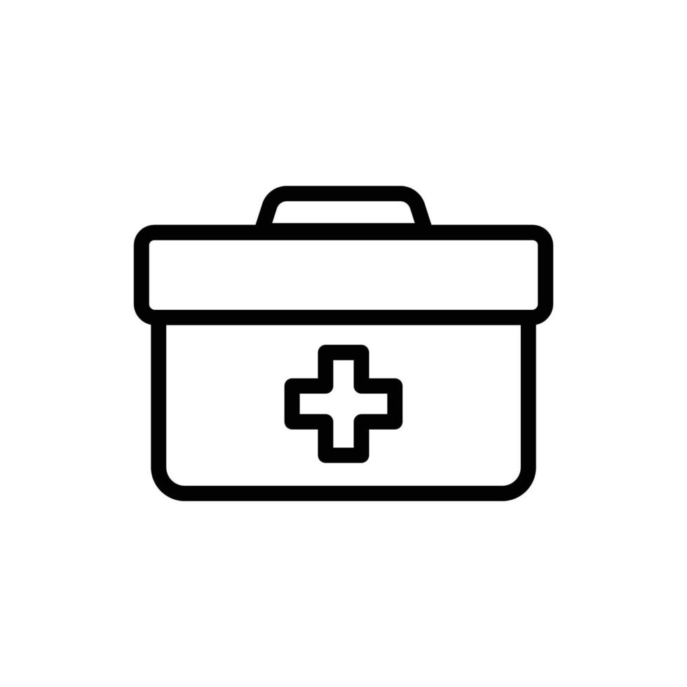 geneeskunde opbergdoos icoon. geschikt voor gezondheidssymbool. lijn pictogramstijl. eenvoudig ontwerp bewerkbaar. ontwerpsjabloon vector