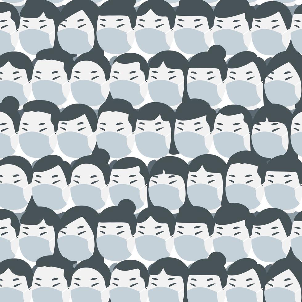 vector illustratie patroon van mensen dragen medisch masker.